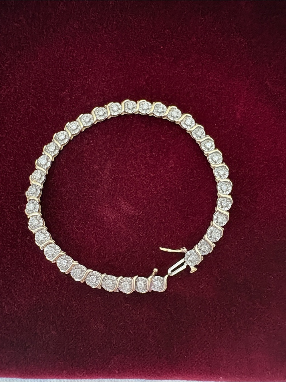 10k Two-Tone Tennis Bracelet vintage